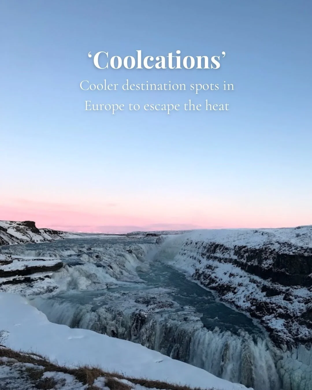 Here are some of our top cooler temperature destinations for escaping the heat this summer! ⛰️

- Iceland: summer temps of 10.7&deg;C
- Norway: Northern Norway temperatures sit at around a cool 12-16&deg;C 
- Estonia: temperatures ranging from 16-22&
