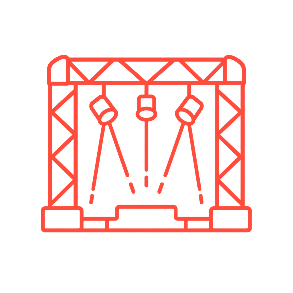 Icon representing event production, brand activations, custom builds, and live experience production by Black Lumen.