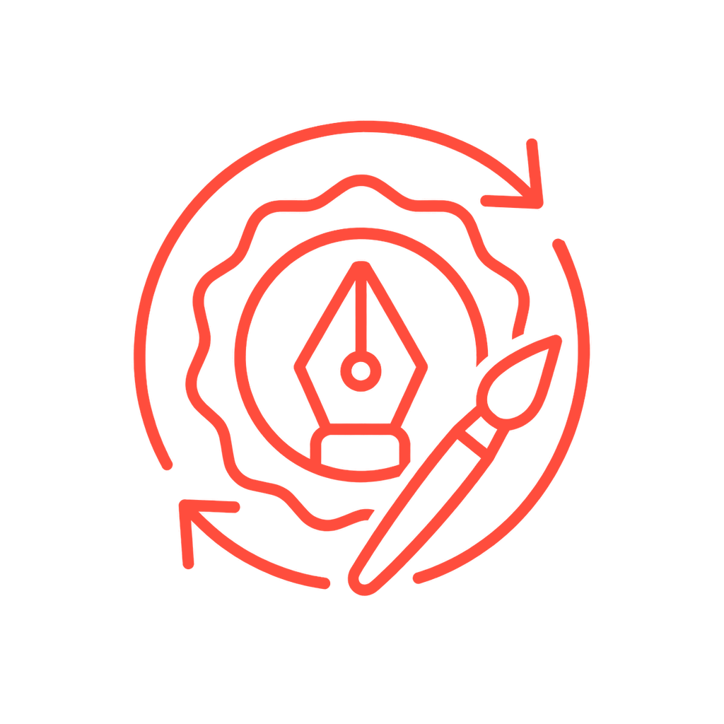 Icon representing brand strategy, creative direction, visual identity, storytelling, and design services by Black Lumen.