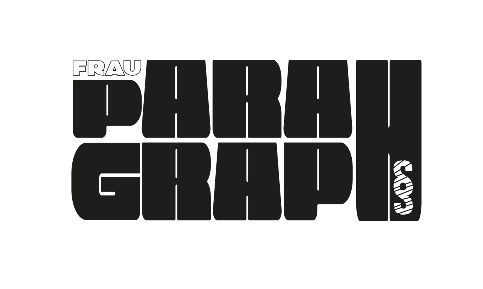 Schwarzes Logo mit großen, blockartigen Buchstaben, die den Text 'FRAU PAPA GIBT'S' in Deutsch darstellen, und ein kleiner, diagonaler Schriftzug 'SHOP' am unteren rechten Rand.