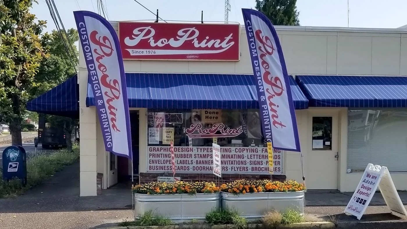ProPrint storefront at 563 NW Monroe Ave in Corvallis, Oregon
