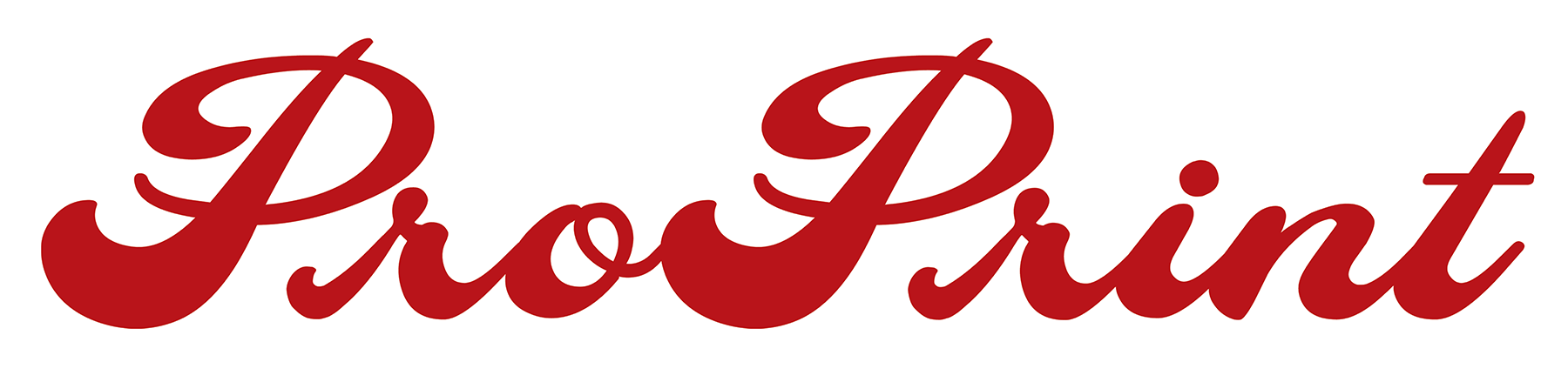 The word 'ProPrint' written in red cursive font on a white background.