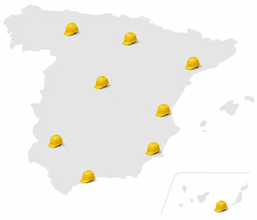 Servicio de Recursos Preventivos con cobertura en toda España para empresas de construcción e industria.
