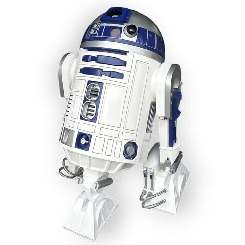 STAR WARS. A LIFE-SIZE R2 DROID, UNIT 105, THE LAST ONE ASSEMBLED, (OUT OF 104 PREVIOUS EXAMPLES) UNDER THE GUIDANCE OF SHEPPERTON DESIGN STUDIOS. TOGETHER WITH VARIOUS MANUFACTURING MOULDS AND SPARE PARTS FOR R2.
Having rotating head, movable legs, 