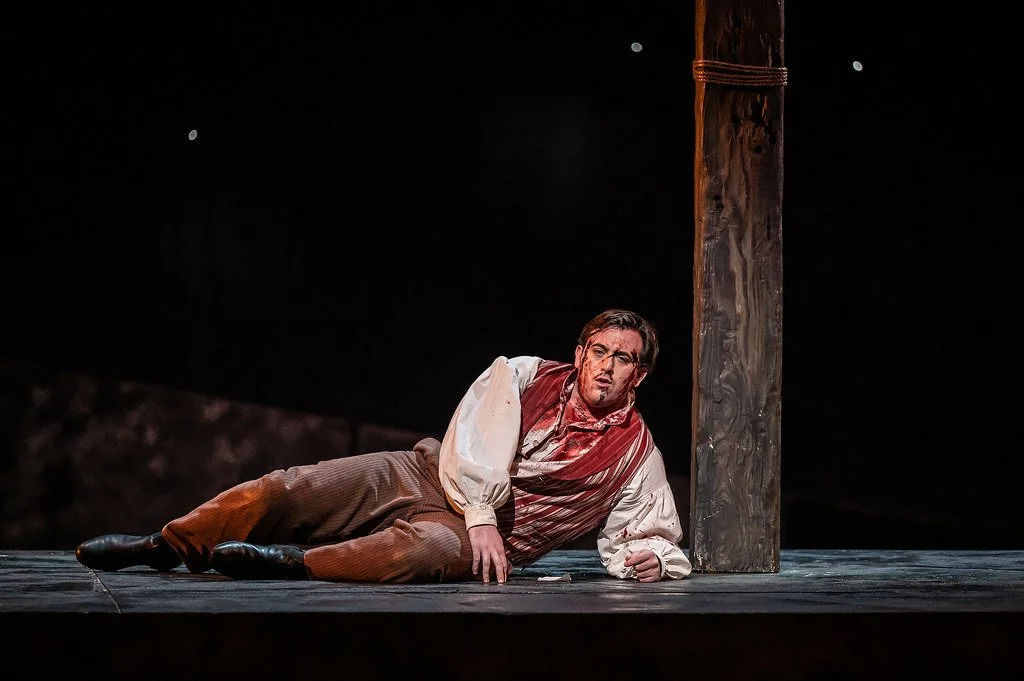 Freddie De Tommaso as Mario Cavaradossi in Jonathan Kent's production of Tosca. The Royal Opera Season 2021/22. ©2022 Photographer Clive Barda