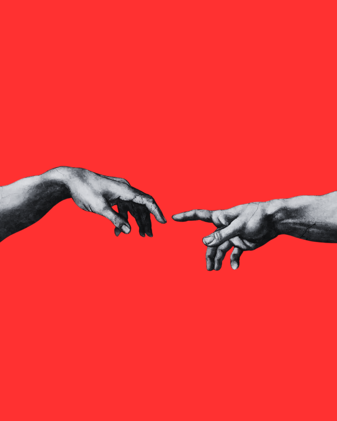 (The Power of Alliances and Networks) Two hands outstretched towards one another.