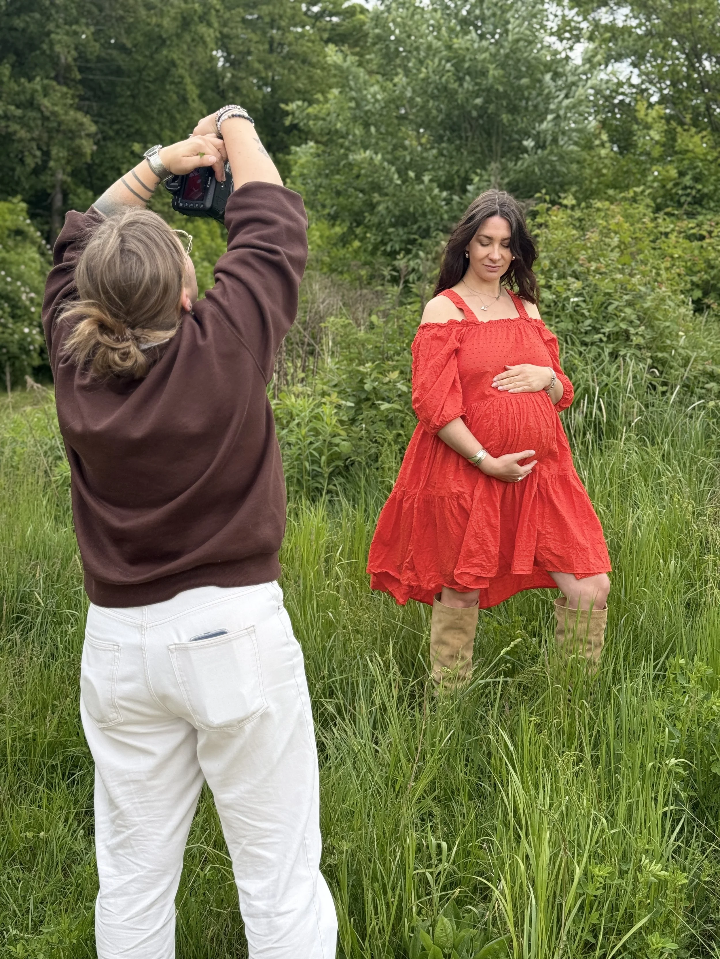 Schwangerschaftsshooting - BTS - Fotografin-natürliches Licht