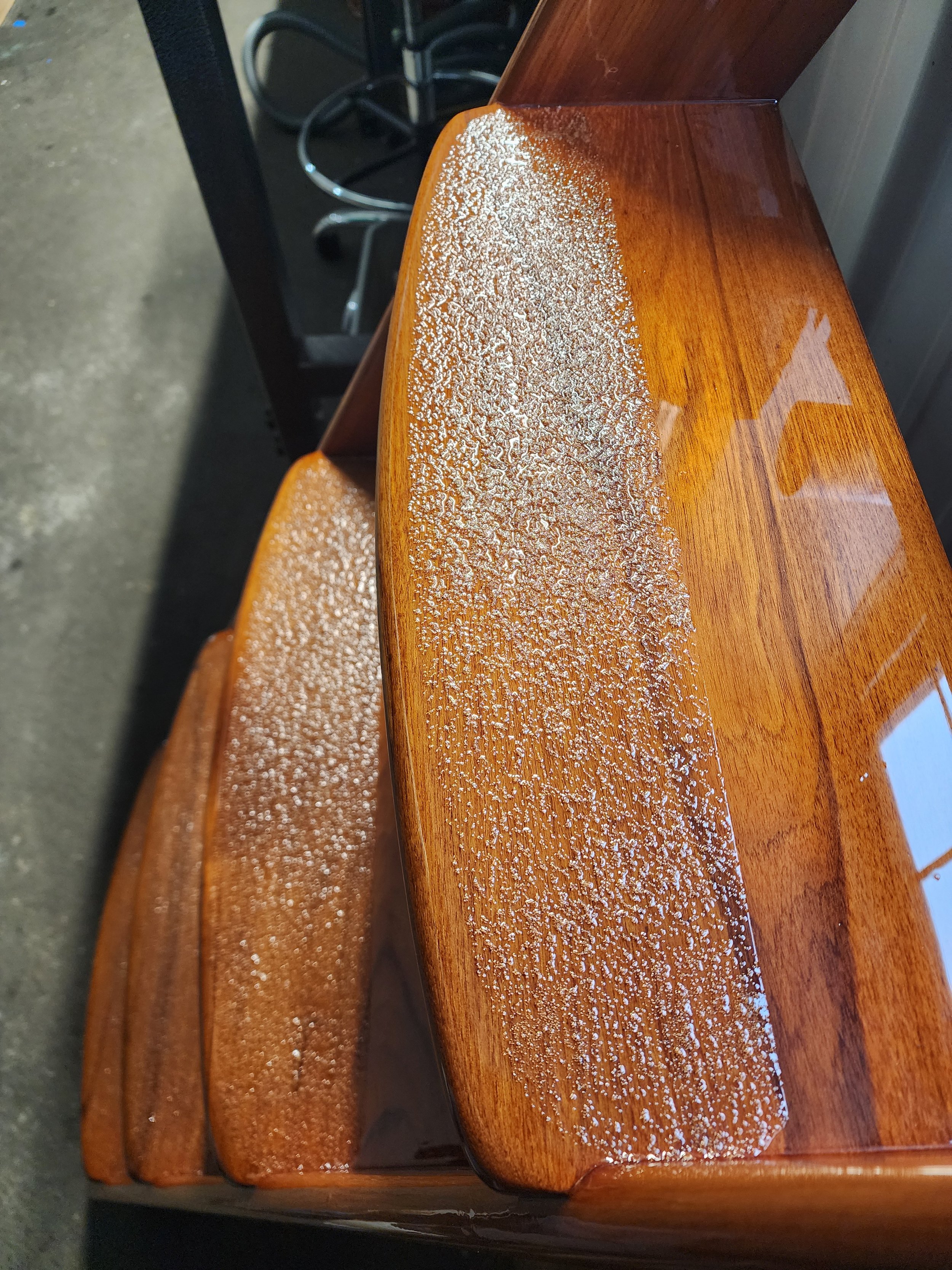 Old school method with a walnut shell finish