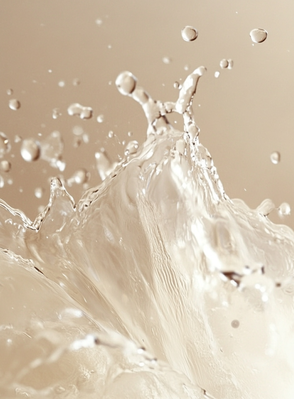 Close-up of splashing water with droplets and ripples.