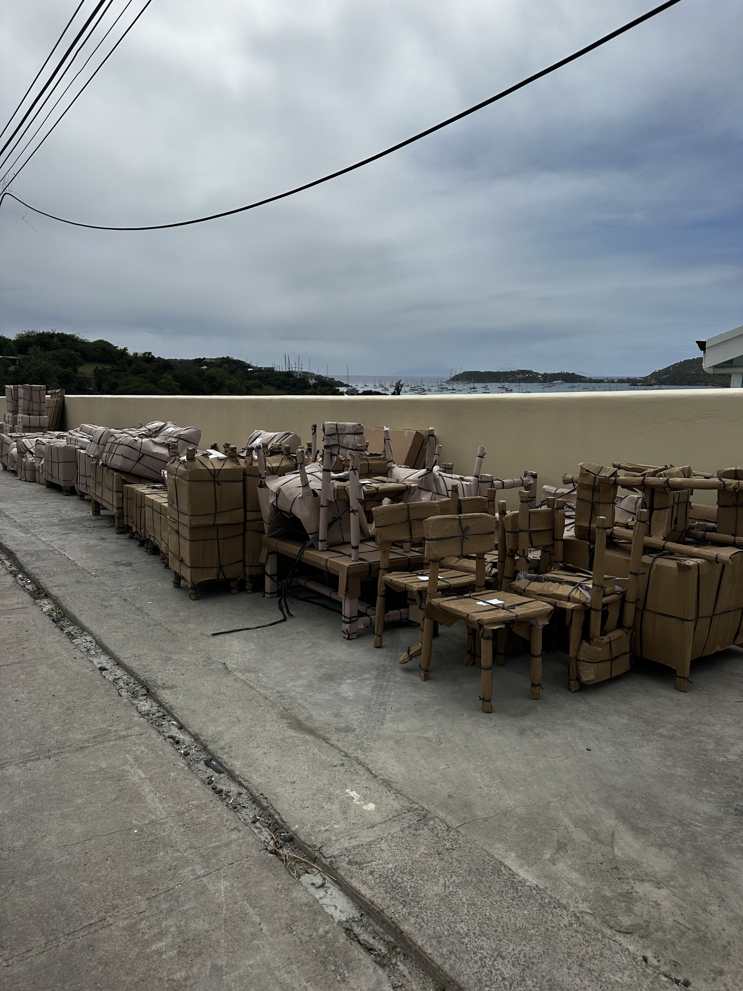 Three months at sea the furniture arrives from Indonesia - nearly cried!