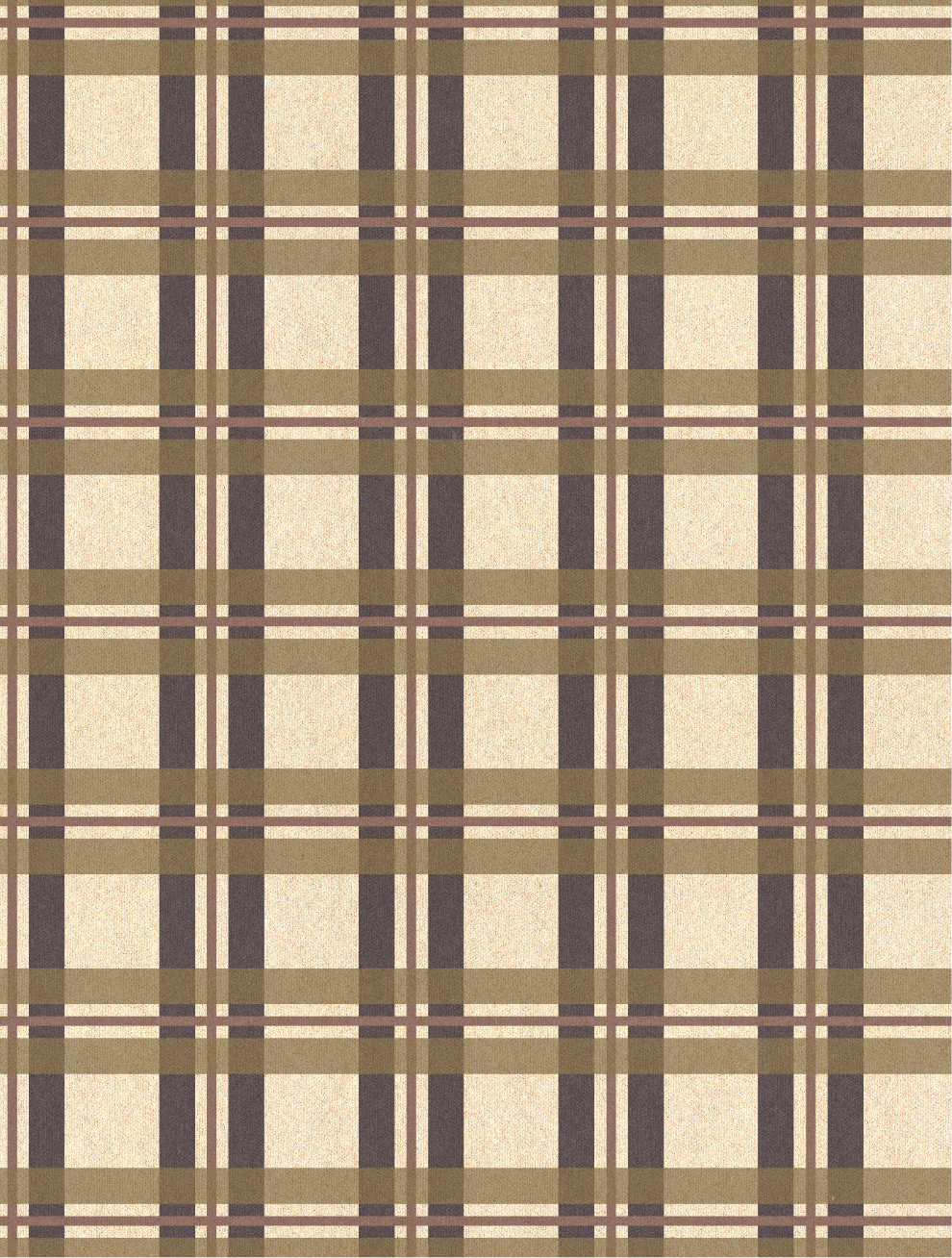 A beige and brown plaid fabric pattern with intersecting horizontal and vertical lines.