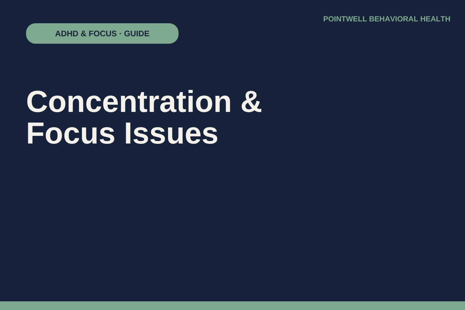 ADHD, Concentration, and Focus Issues