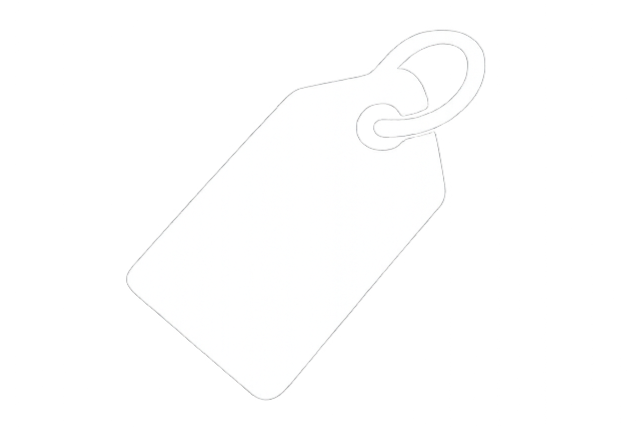 Silhouette of a blank price tag with a loop at the top