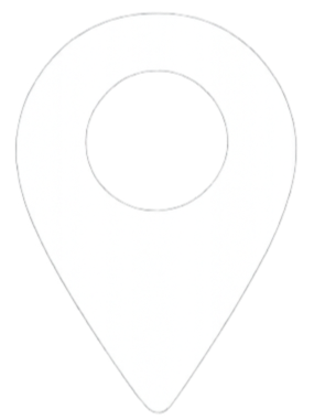 A white map location pin icon on a black background.