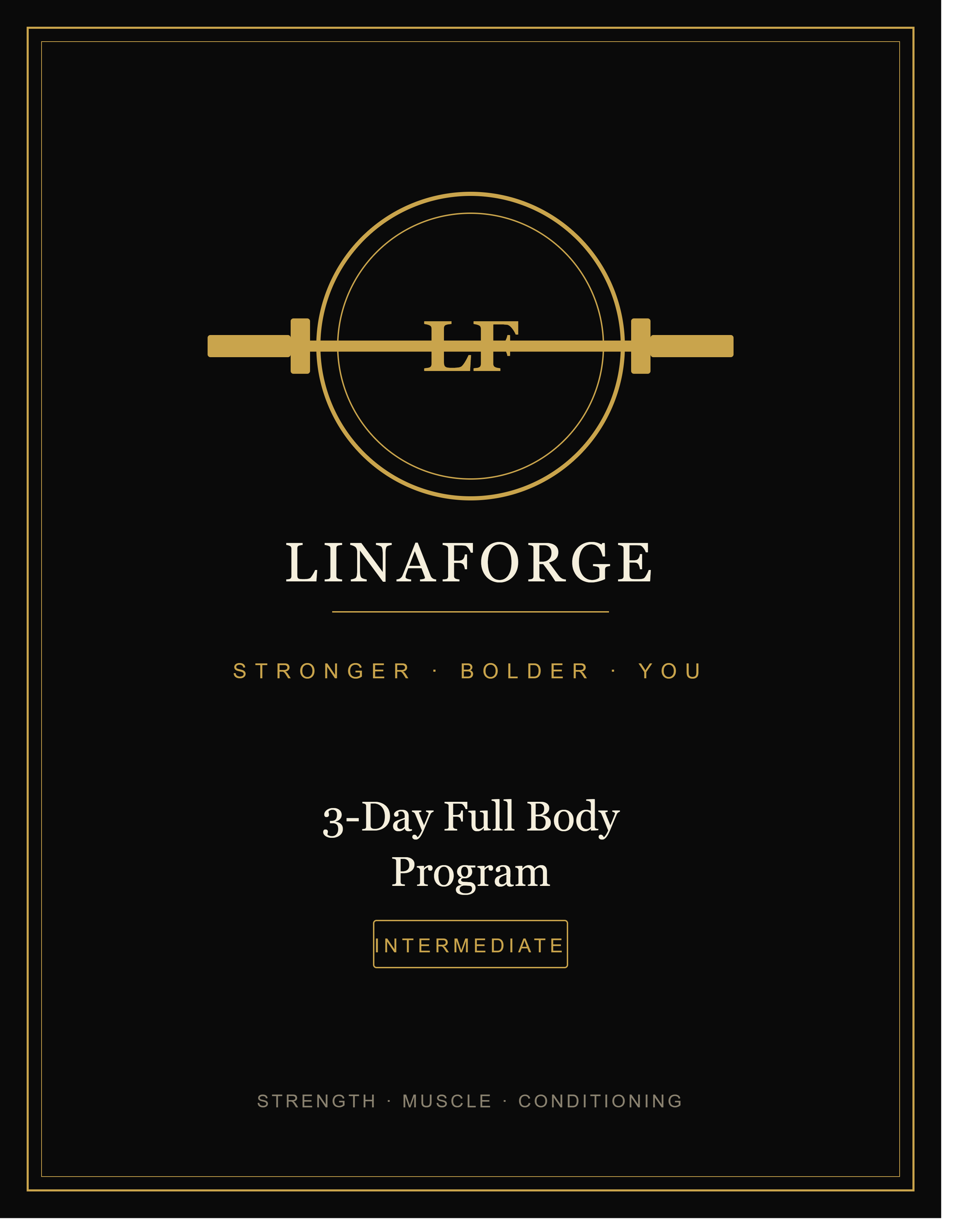 3 Day Full Body Work Out - Intermediate