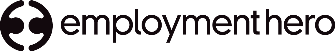 Employment Hero logo with a circular symbol and text in dark purple.