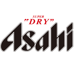 Asahi beer logo with the word "Super 'Dry'" above it