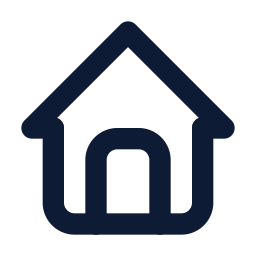 Icon of a house with a pitched roof and a door