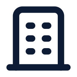 Icon of a calculator with a dark blue outline and buttons.