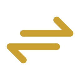 Stylized gold arrow pointing right on black background.