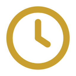 A black clock with gold outline showing the time as 3:00.