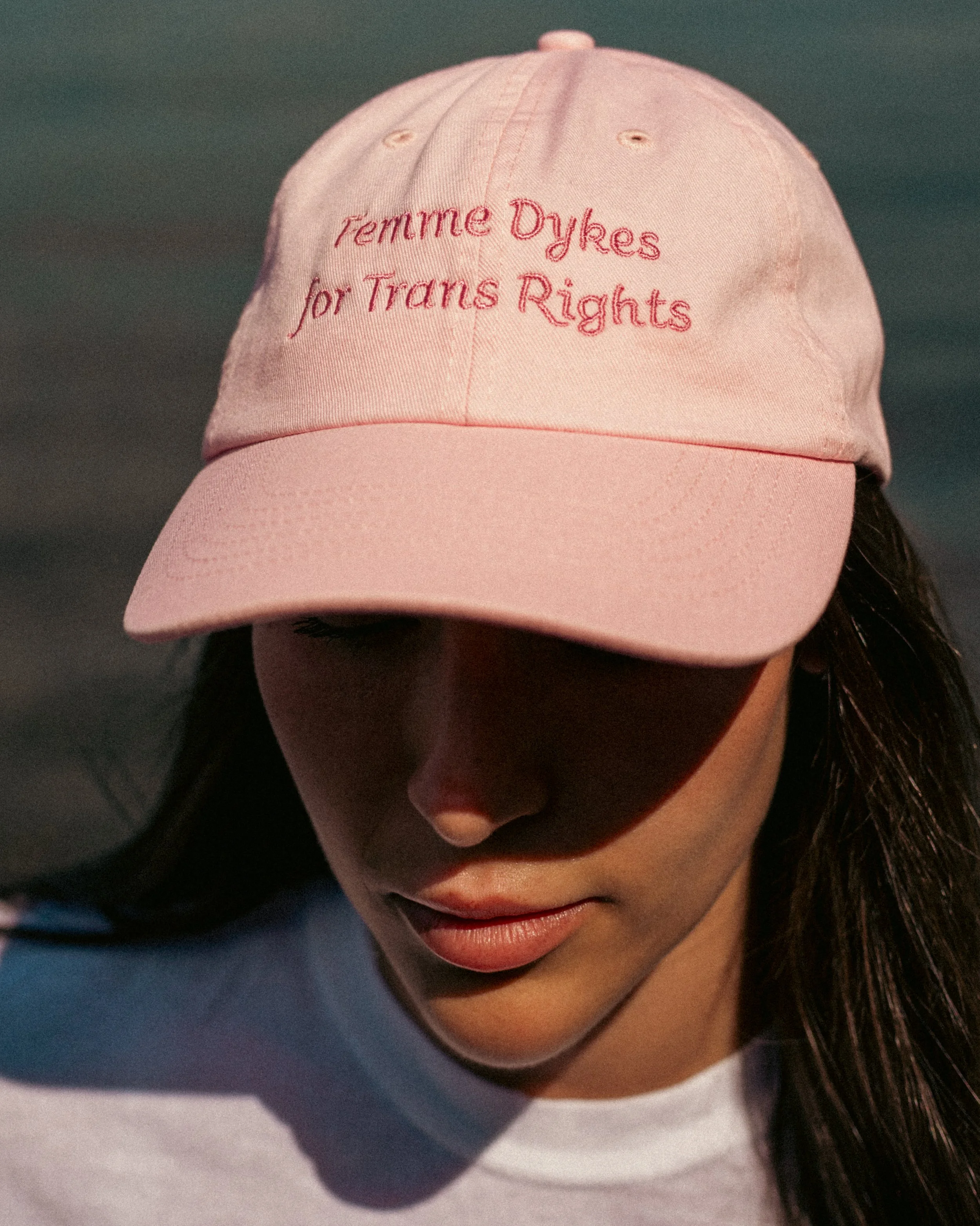 "Femme Dykes for Trans Rights" Cap - Pink
$40