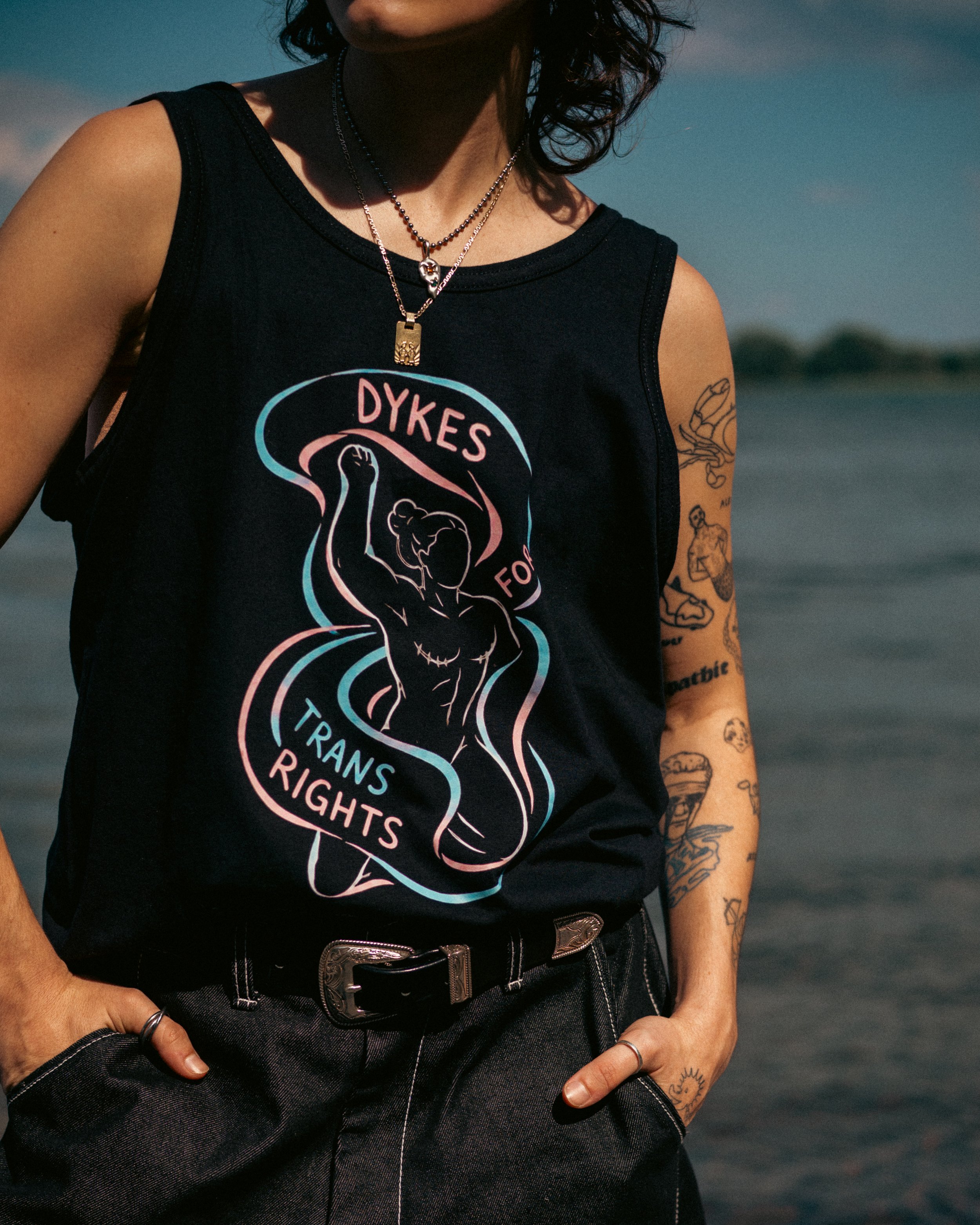 "Dykes for Trans Rights" Tank - Black
$45