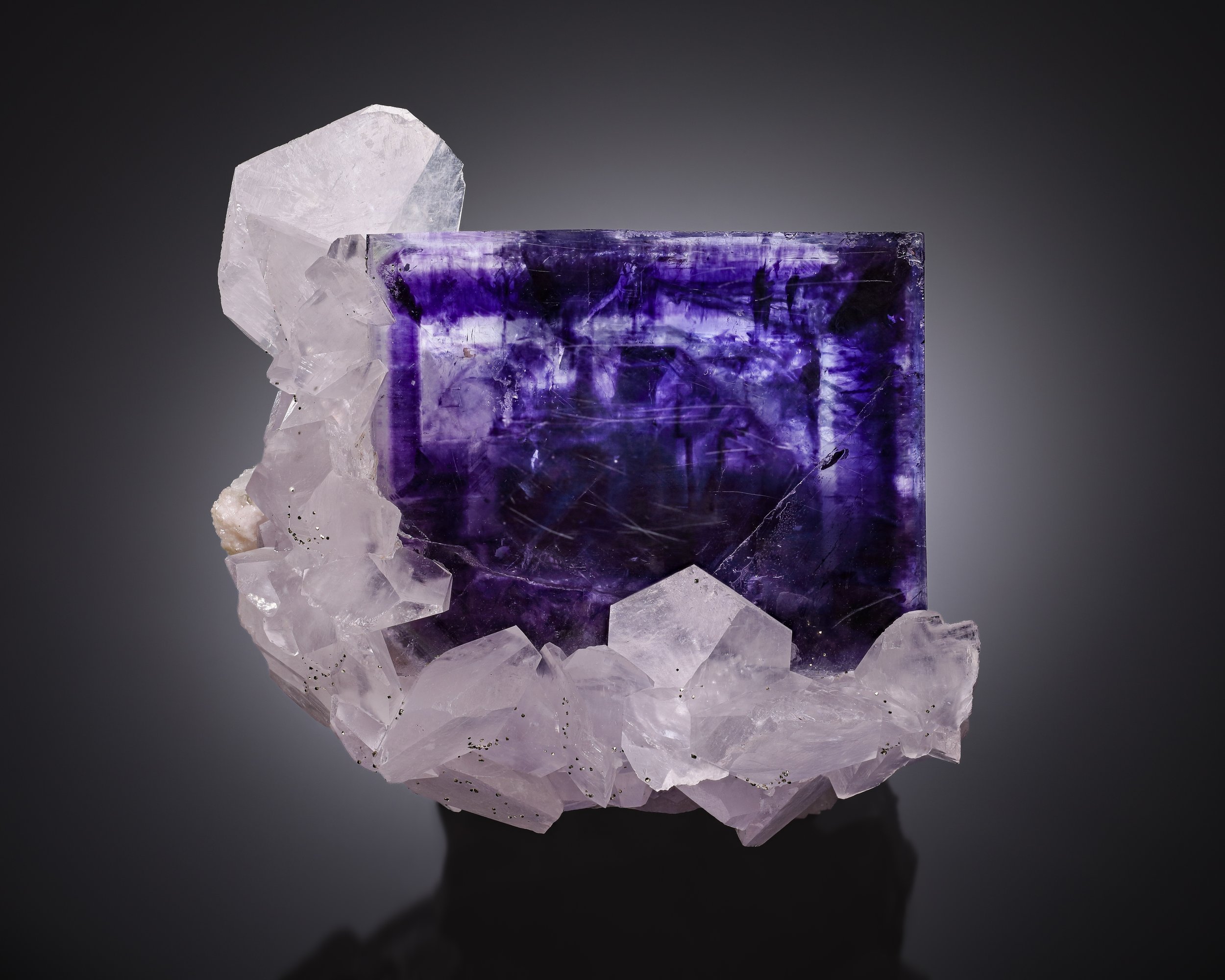 Fluorite & Calcite 7 cm  
Piaotang Mine, Jiangxi, China