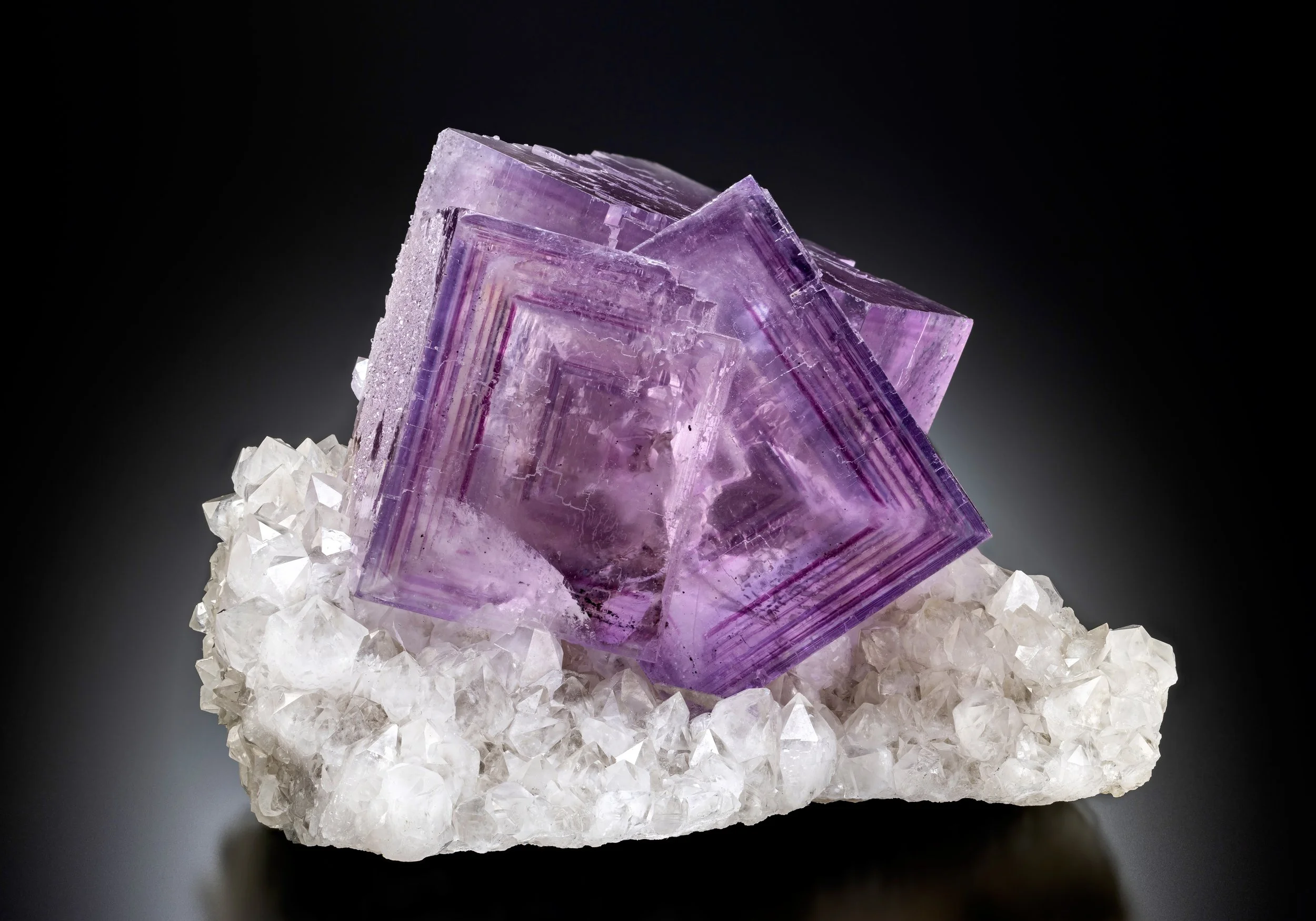 Fluorite on Barite 10 cm  
Berbes Mining Area, Spain 
