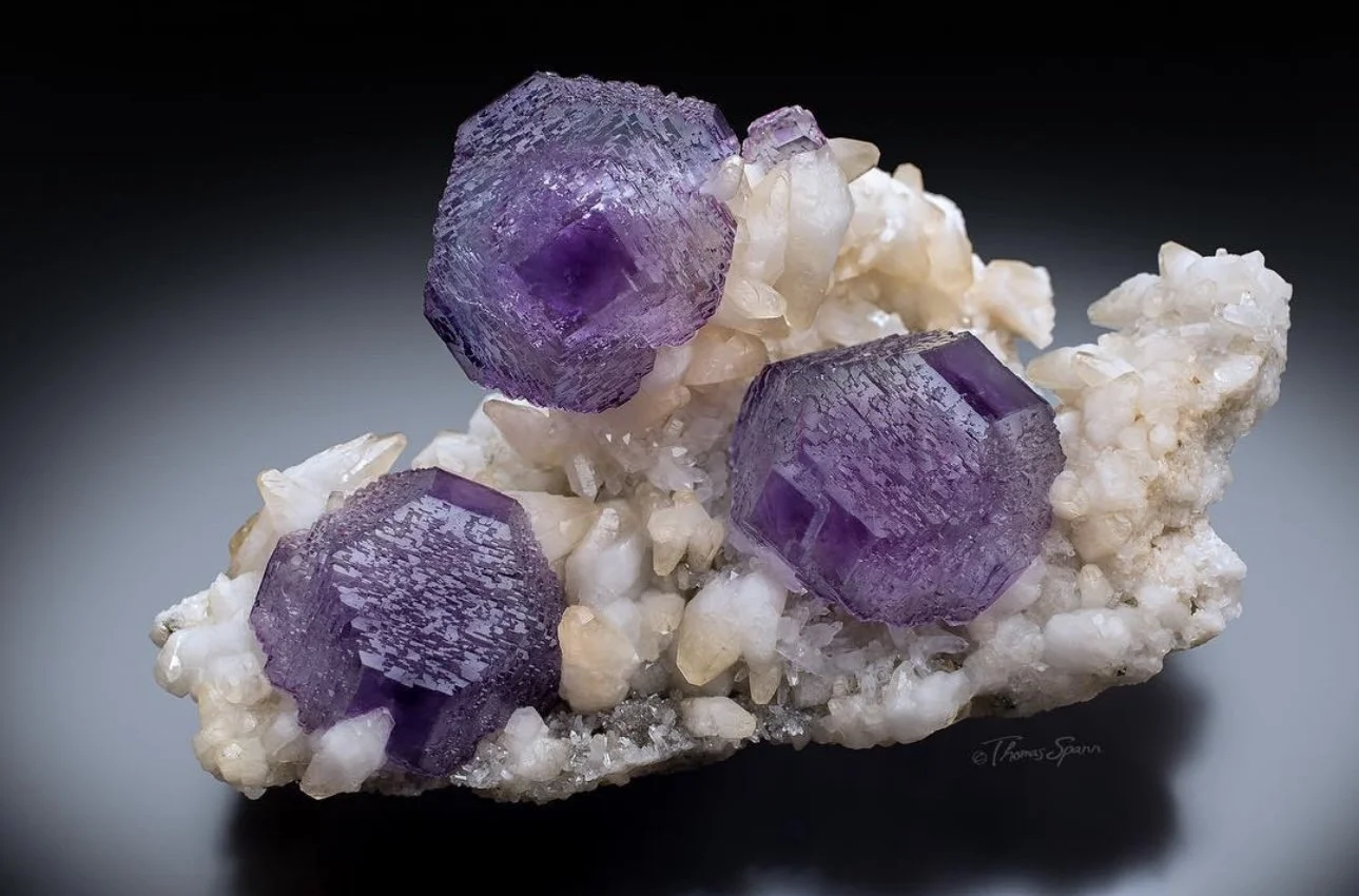 Fluorite on Quartz 21 cm  
Shangbao Mine, Hunan, China