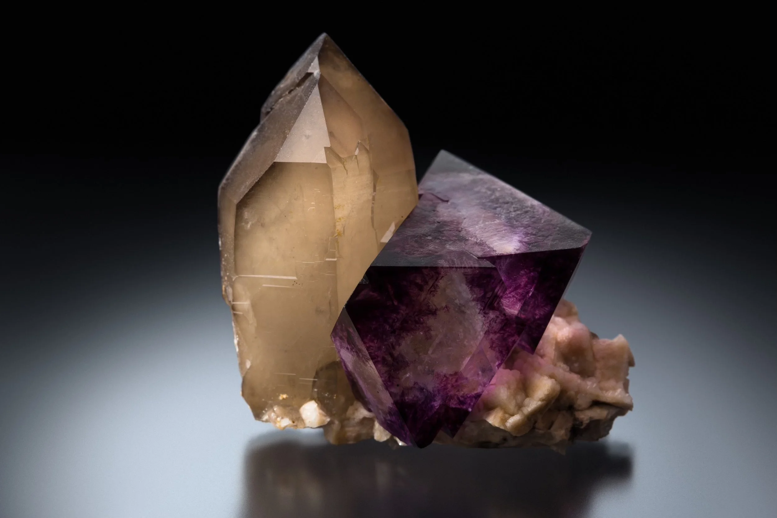 Fluorite with Quartz 6 cm  
Papachacra Pegmatite, Catamarca, Argentina