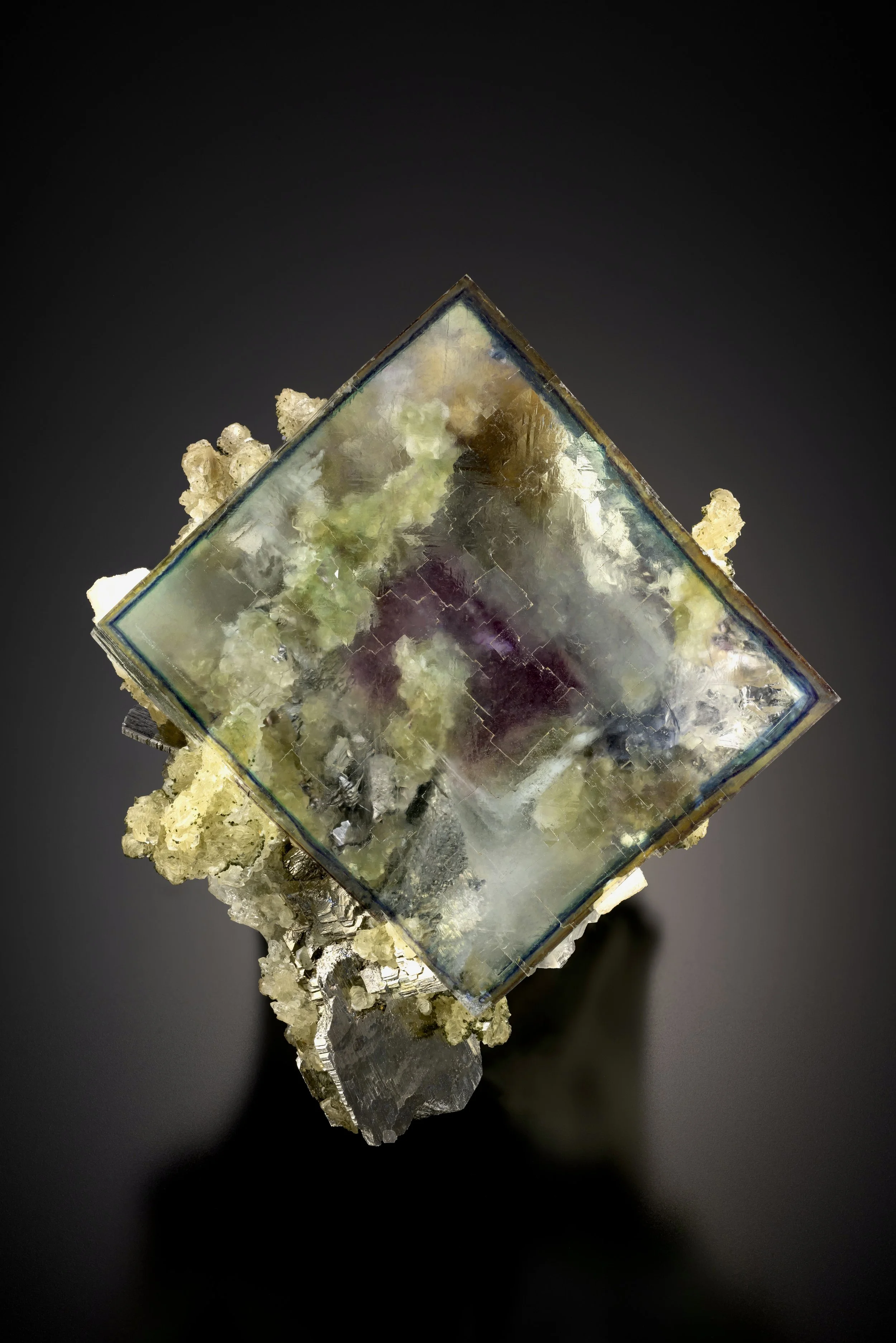 Fluorite & Arsenopyrite 6 cm  
Yaogangxian Mine, Hunan, China 