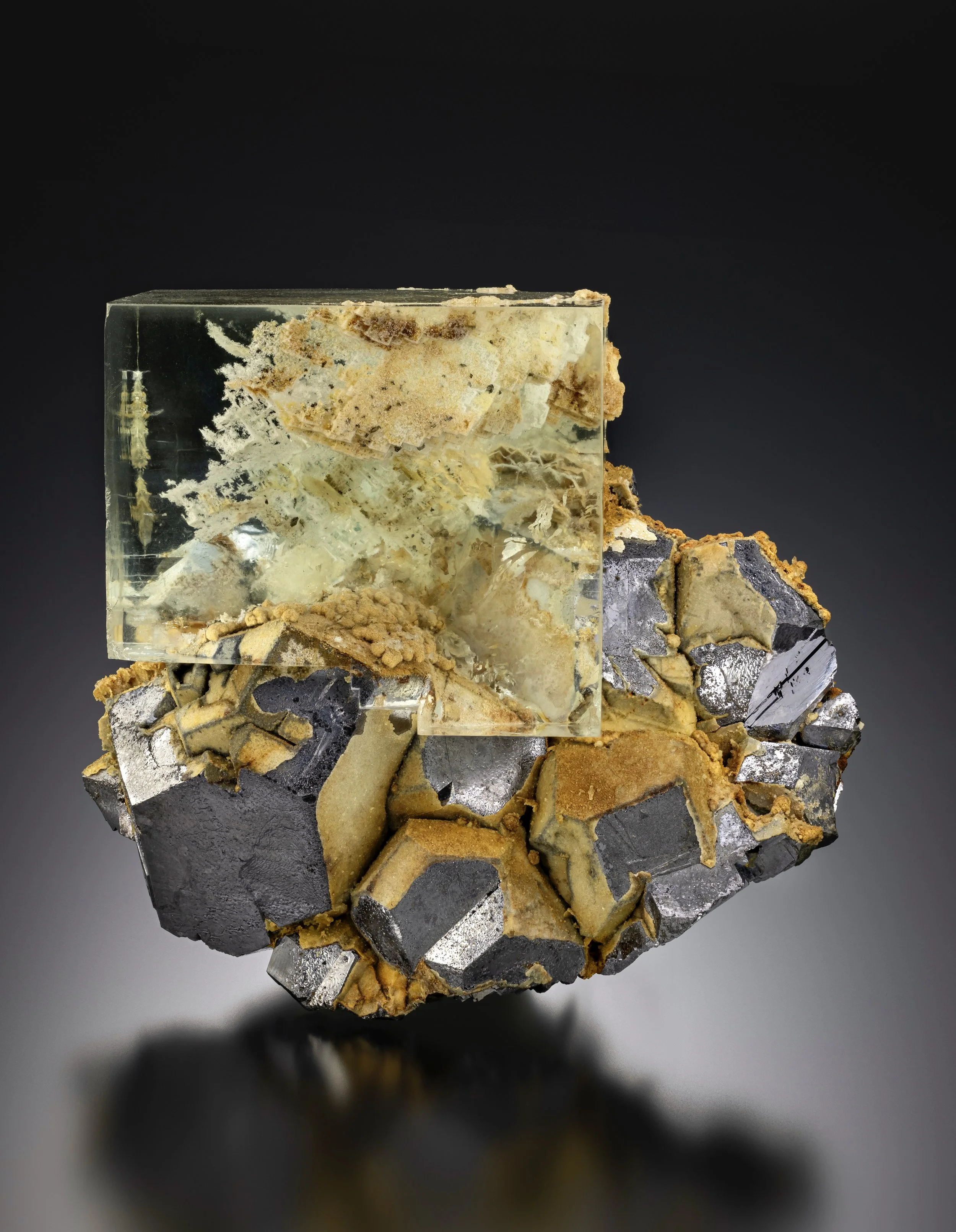 Fluorite with Siderite and Galena 10 cm  
Dal'negorsk Mines, Primorsky Krai, Russia