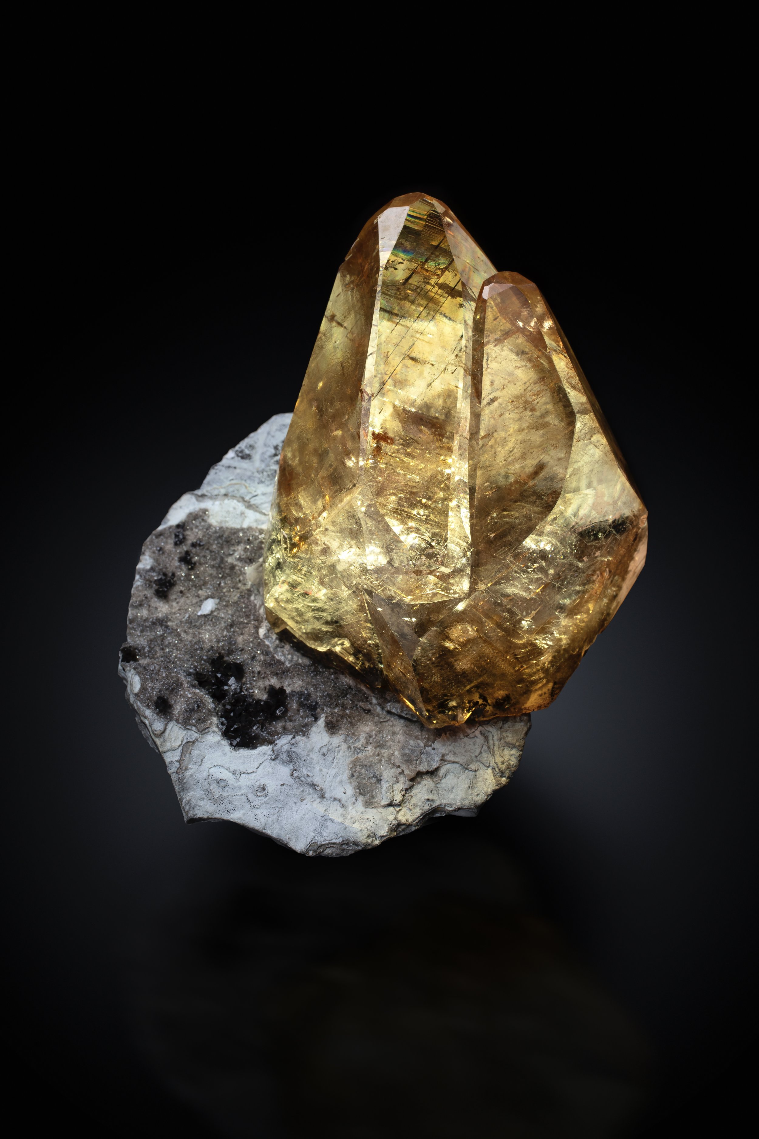 Calcite with Sphalerite 16 cm  
Elmwood Mine, Carthage, Tennessee