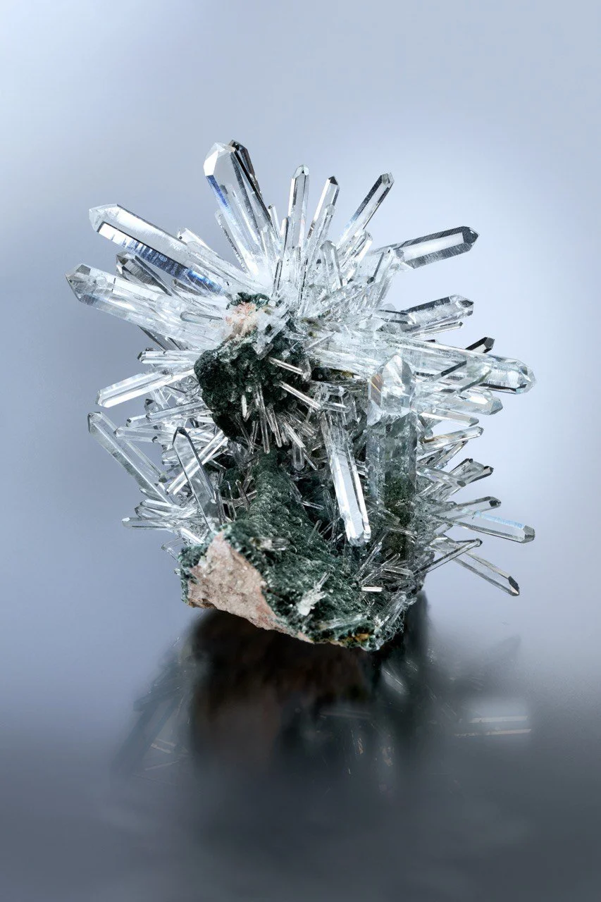 Quartz with Chlorite 9 cm  
Santander Quartz Mines, Colombia 