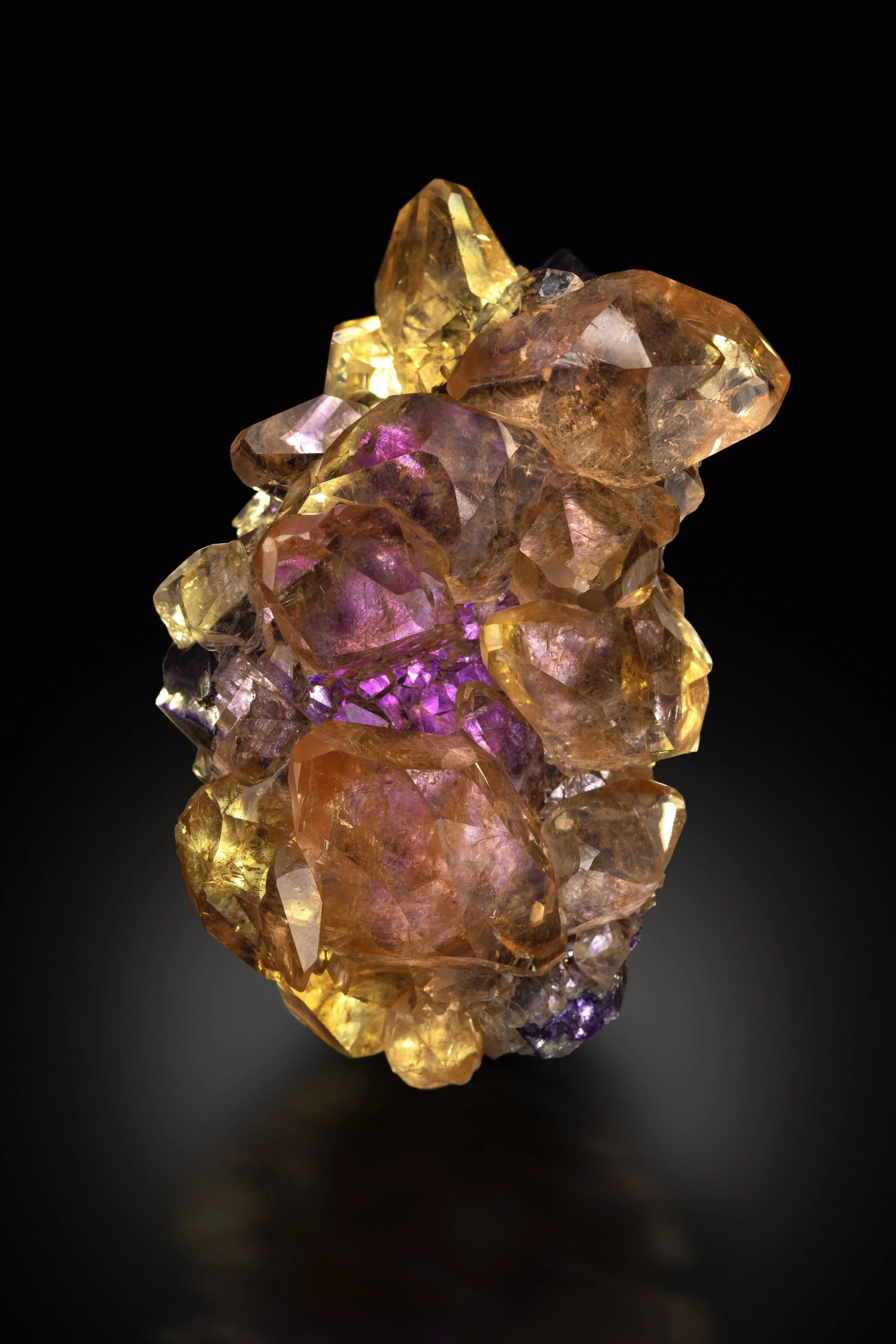 Calcite on Fluorite 7 cm  
Denton Mine, Hardin County, Illinois