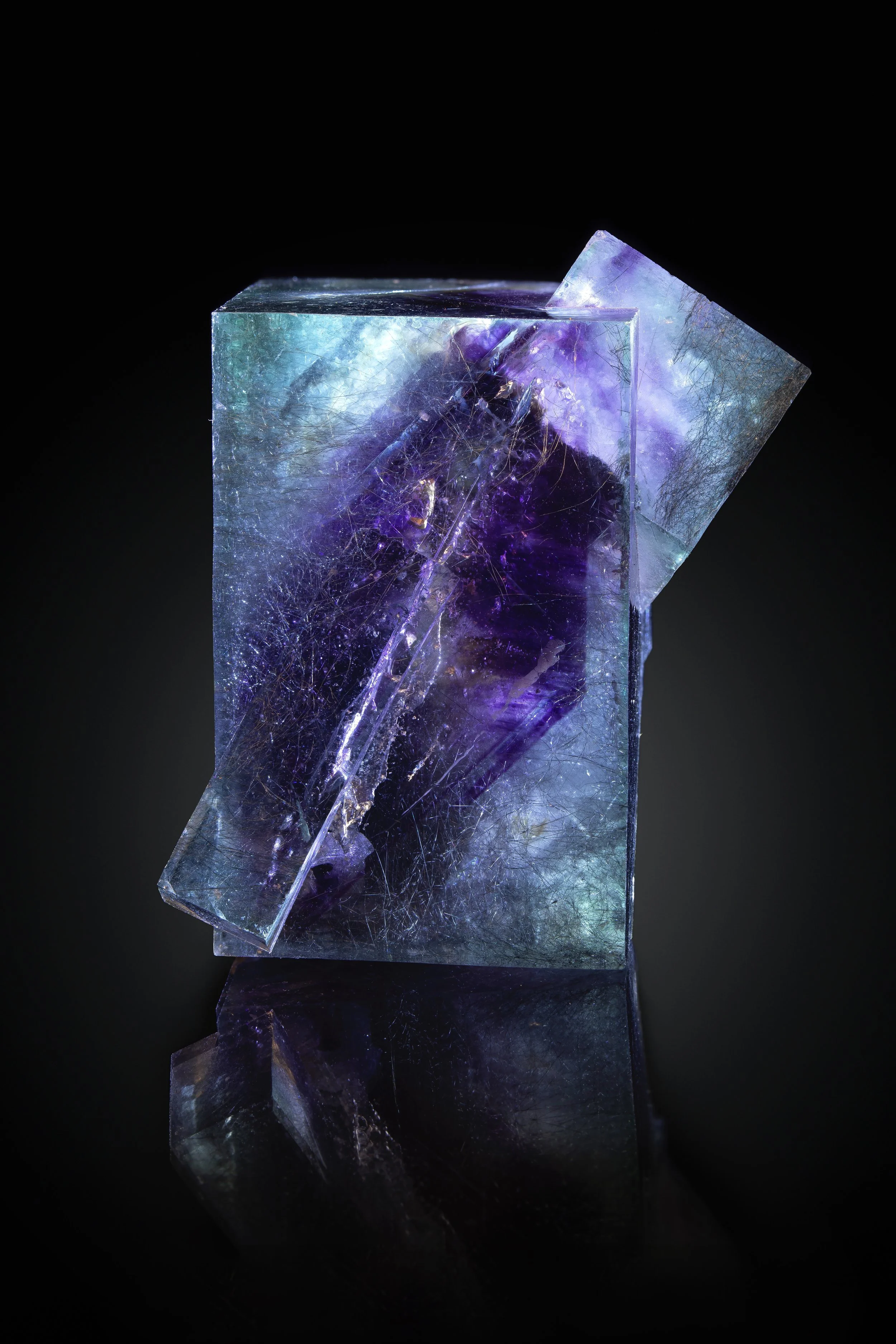 Fluorite with Jamesonite 6 cm  
Yindu Mine, Inner Mongolia, China