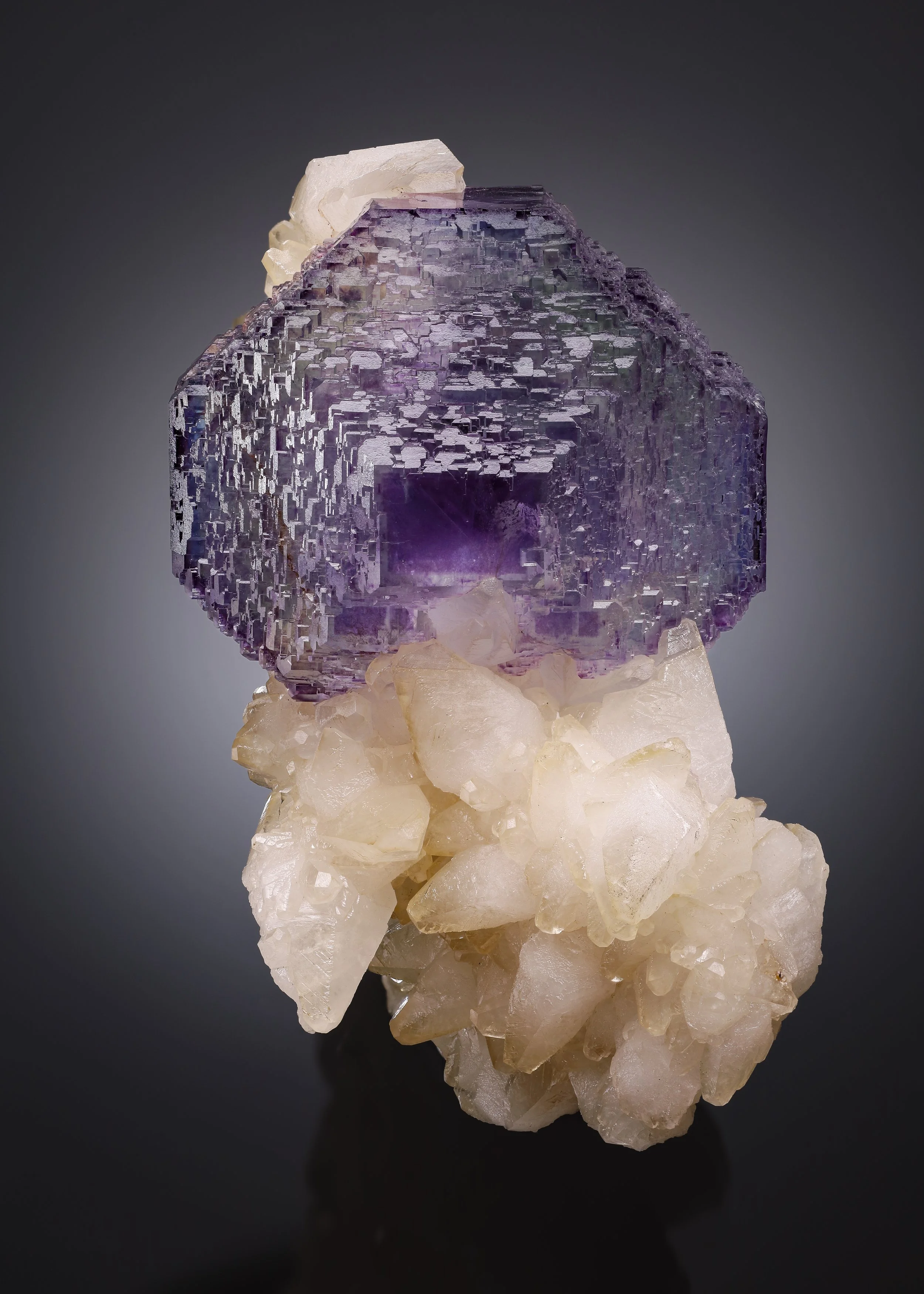 Fluorite on Quartz 10 cm  
Shangbao Mine, Hunan, China