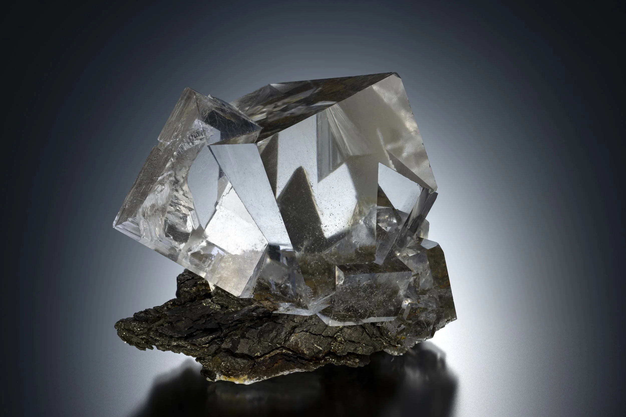 Fluorite on Pyrrhotite 5 cm  
Dal'negorsk Mines, Primorsky Krai, Russia