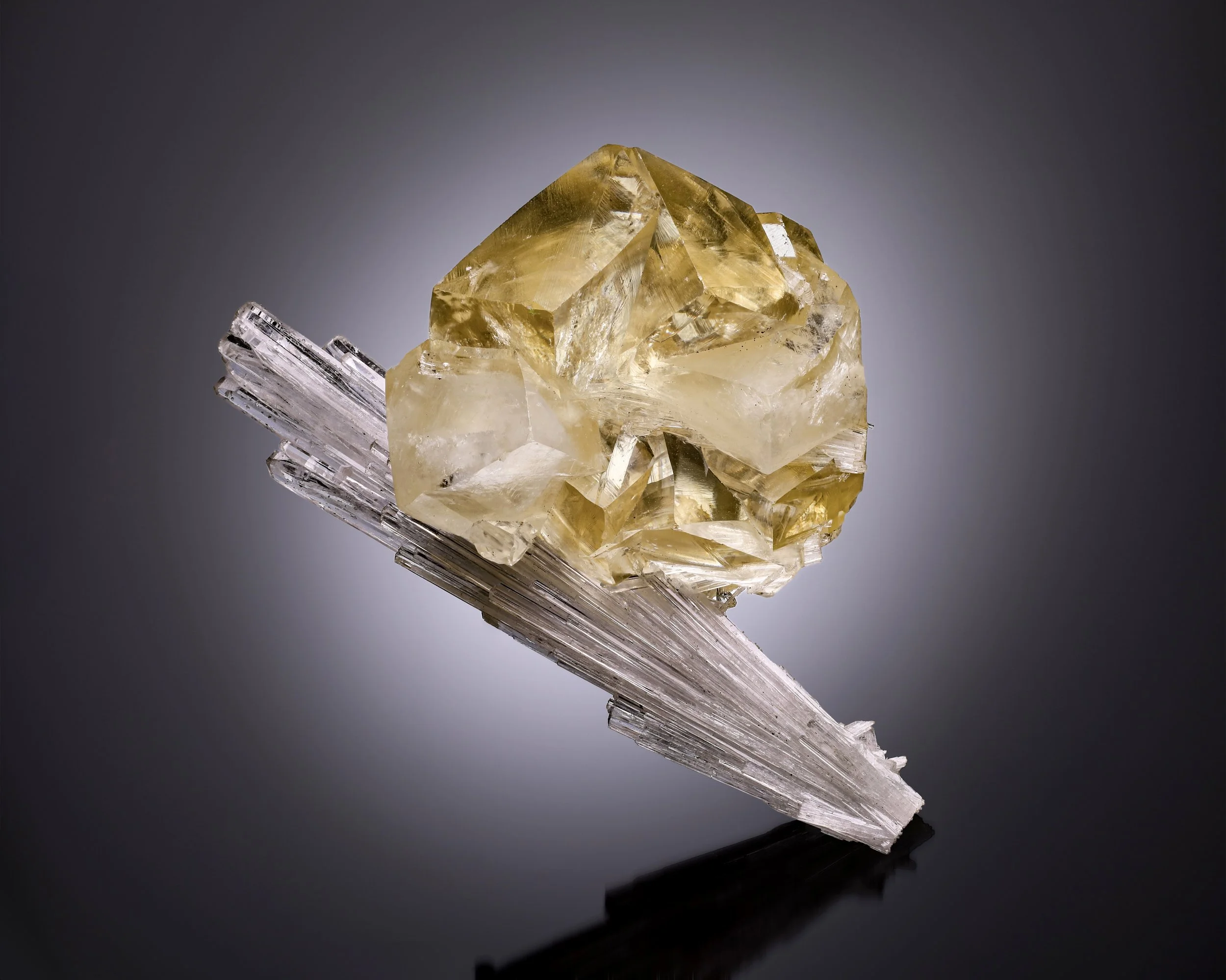 Calcite on Scolecite 8 cm  
Ahmednagar District, Nashik, India