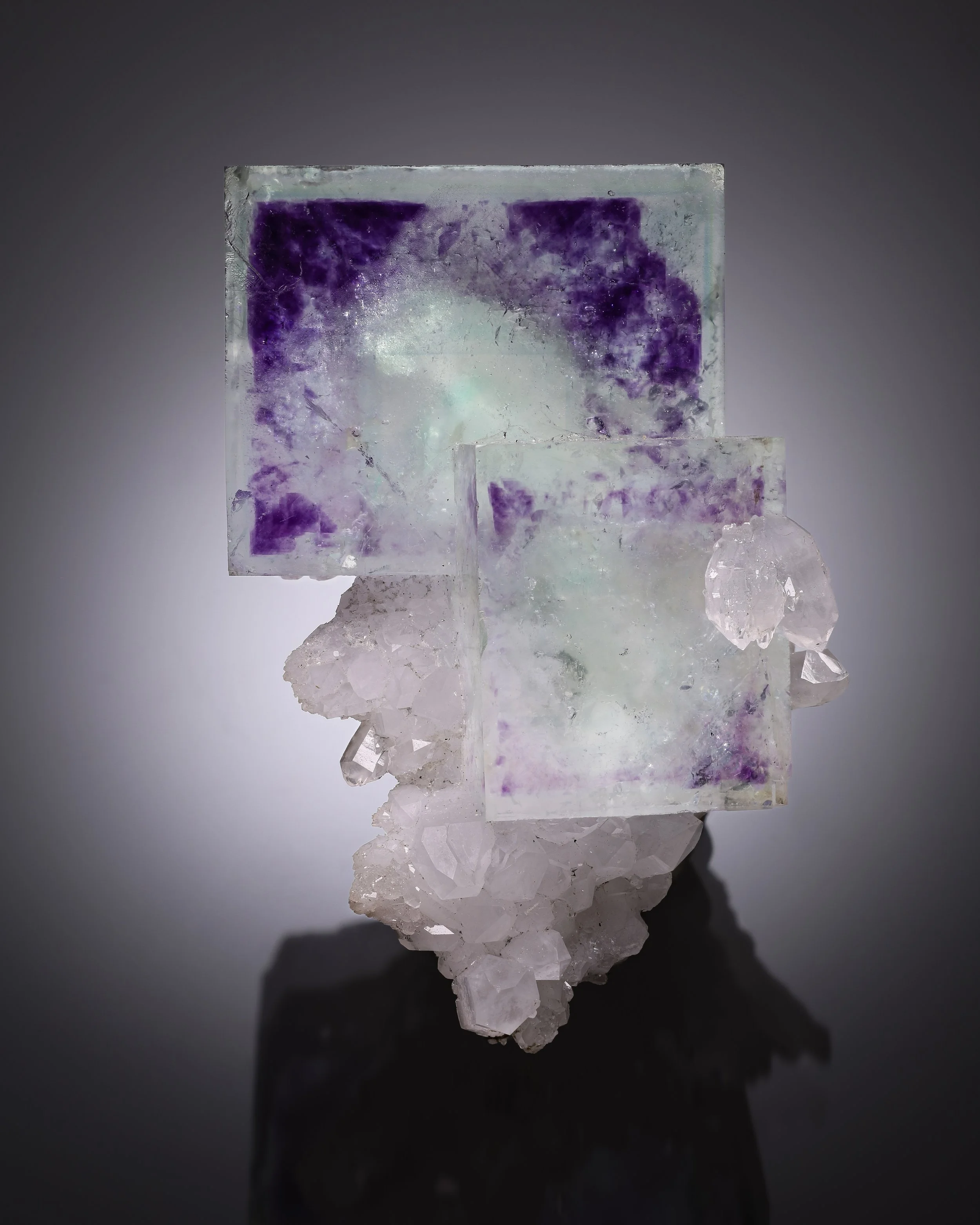 Fluorite on Quartz 7 cm  
Zheijang, Jinhua, China