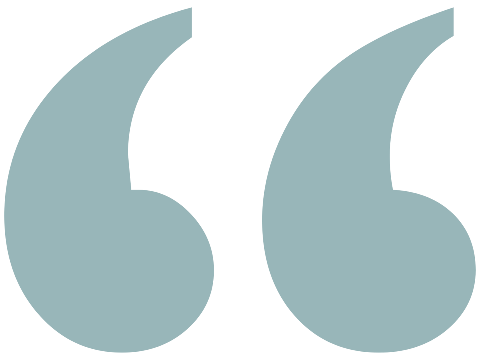 Close-up of large light blue quotation marks on a black background.
