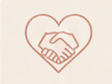 Outline of a handshake inside a heart.