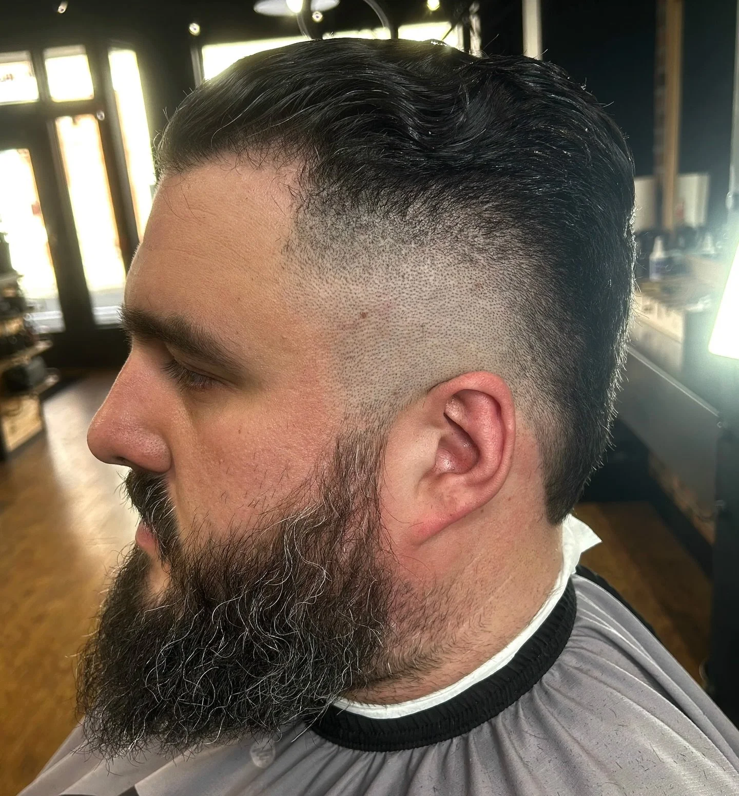 Burst Fade on @son_of_a_fitz! Come into @noblesavageshop this week for a fresh cut before I leave on Vacation! Link in bio to book! 💥 

#barber #barberlife #faded #bayshore #longisland #haircut #hanzoshears #broshpomade #newyork #babyliss #babylissp