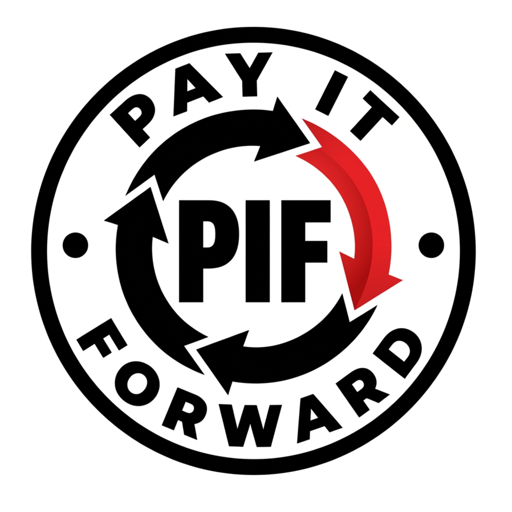A circular logo with the words 'PEAK PERFORMANCE' and 'READY' around the edge, a black arrow in the center pointing clockwise, and a red arrow pointing counterclockwise.