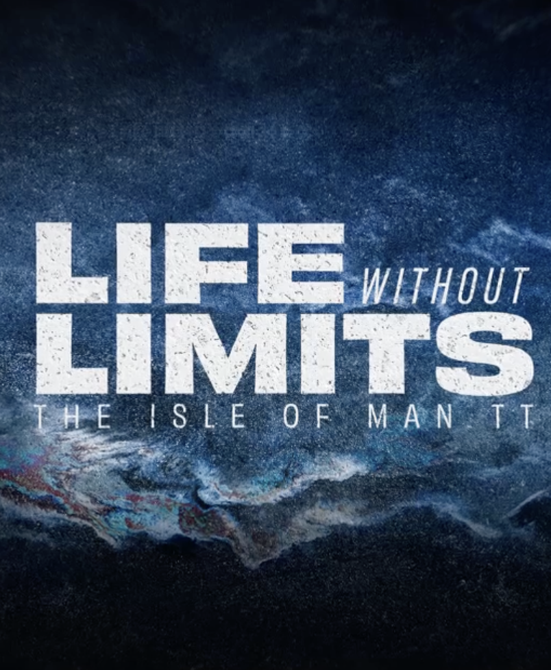 Text on a cosmic background reading 'Life Without Limits: The Isle of Man TT'.