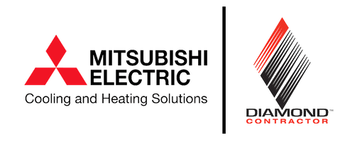 Mitsubishi Electric Diamond Contractor badge — 12-year warranty on qualifying mini-split installs by All Pro