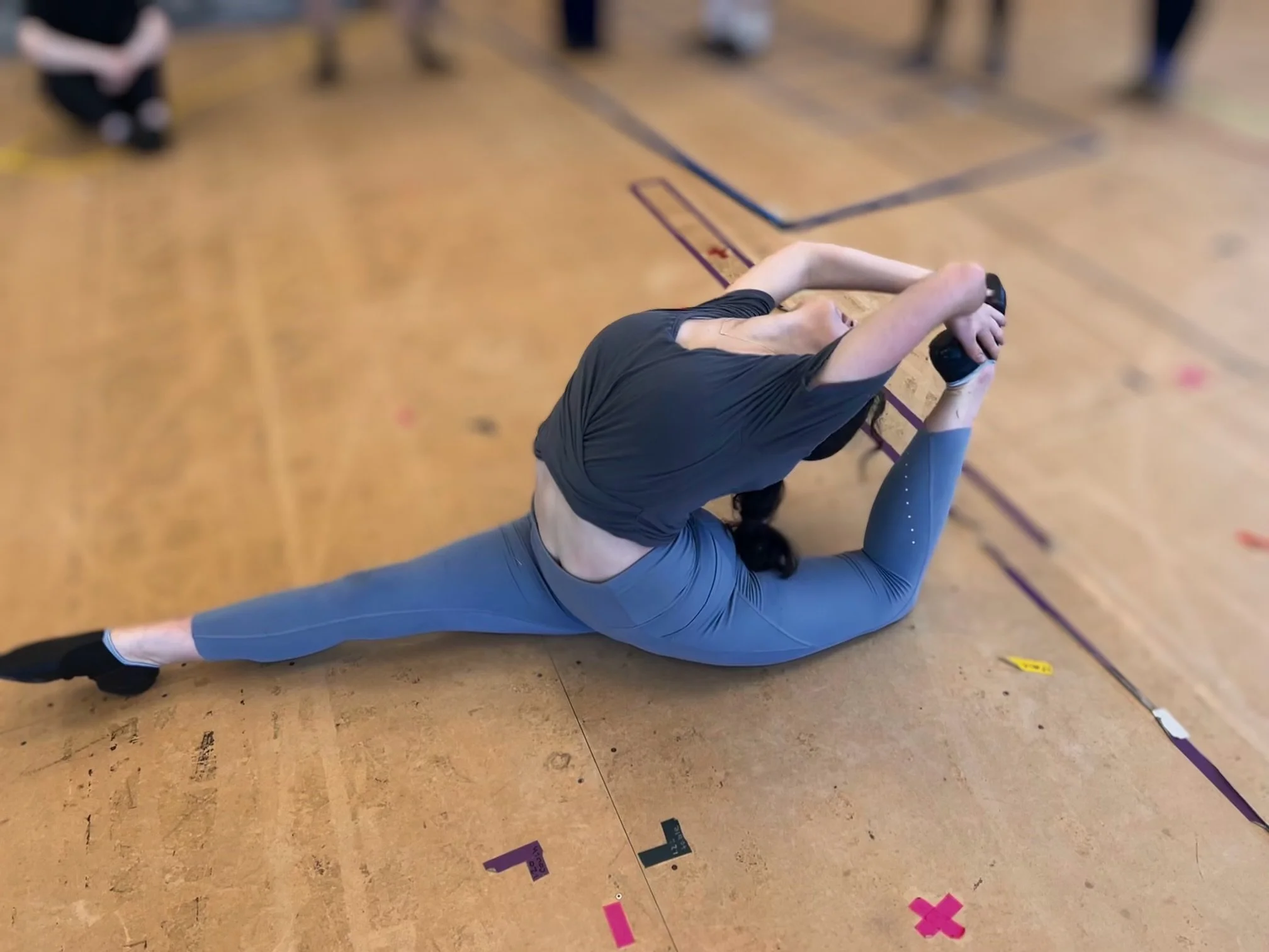 student stretching