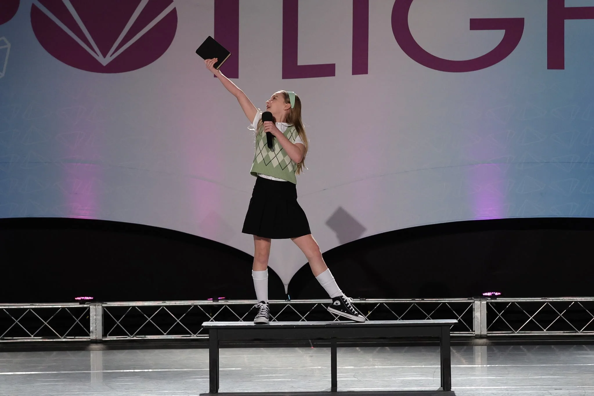 Student performing at a theatre competition
