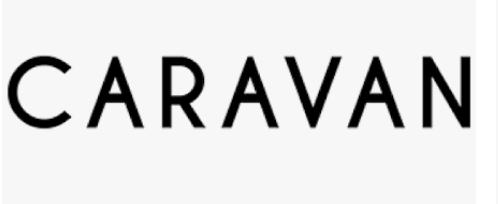 The word "CARAVAN" written in large, bold black letters on a white background.
